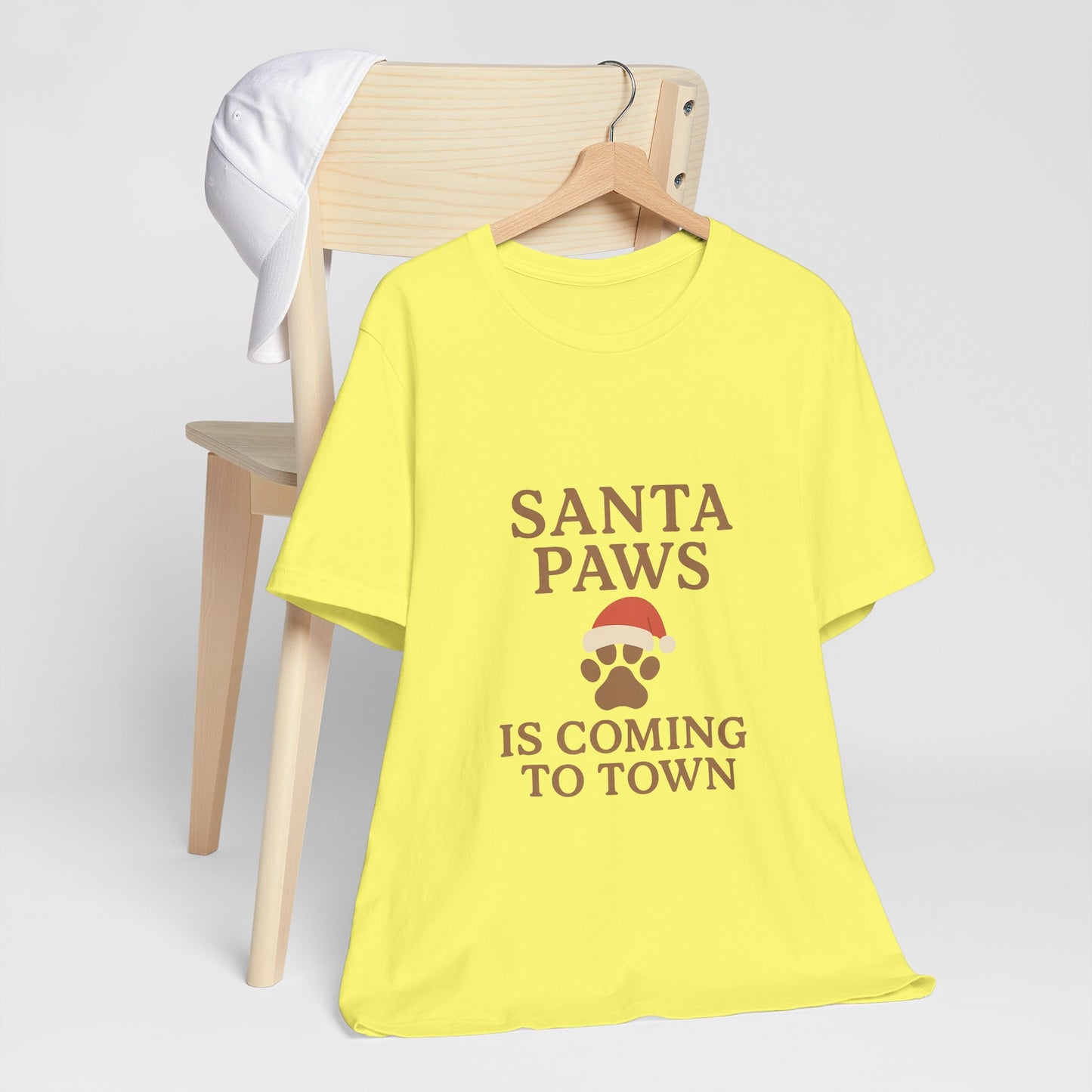Santa Paws Is Coming To Town Christmas Unisex Jersey Short Sleeve Tee T-shirt
