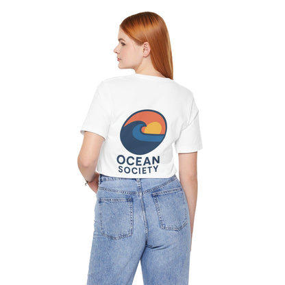 Logo Ocean Society Back Side Design Unisex Jersey Short Sleeve Tee T-shirt