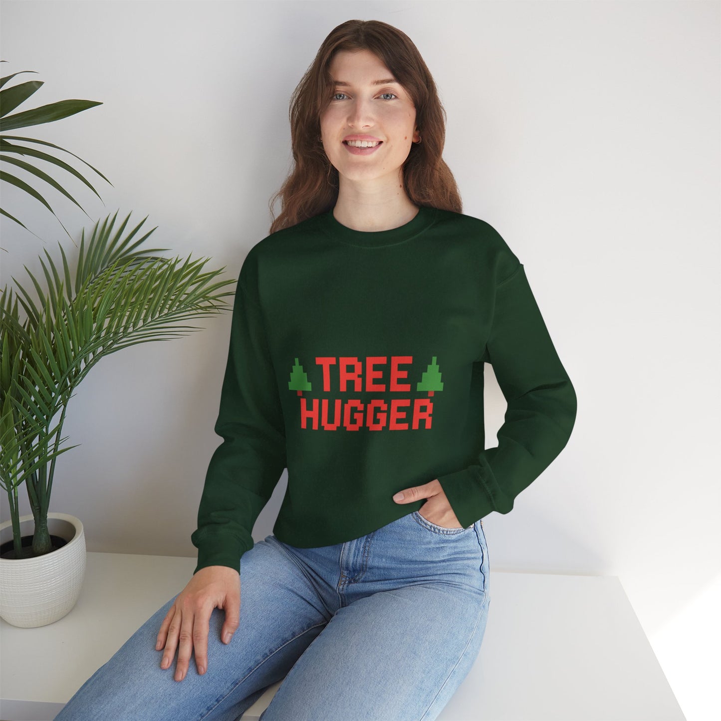Tree Hugger Christmas Unisex Heavy Blend™ Crewneck Sweatshirt