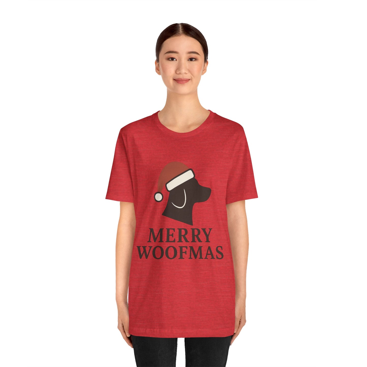 Merry Woofmas Christmas Unisex Jersey Short Sleeve Tee T-shirt