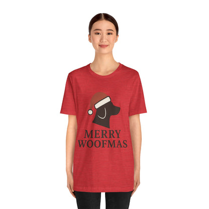 Merry Woofmas Christmas Unisex Jersey Short Sleeve Tee T-shirt
