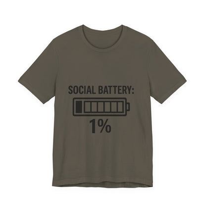 Social Battery Bar Unisex Jersey Short Sleeve Tee T-shirt