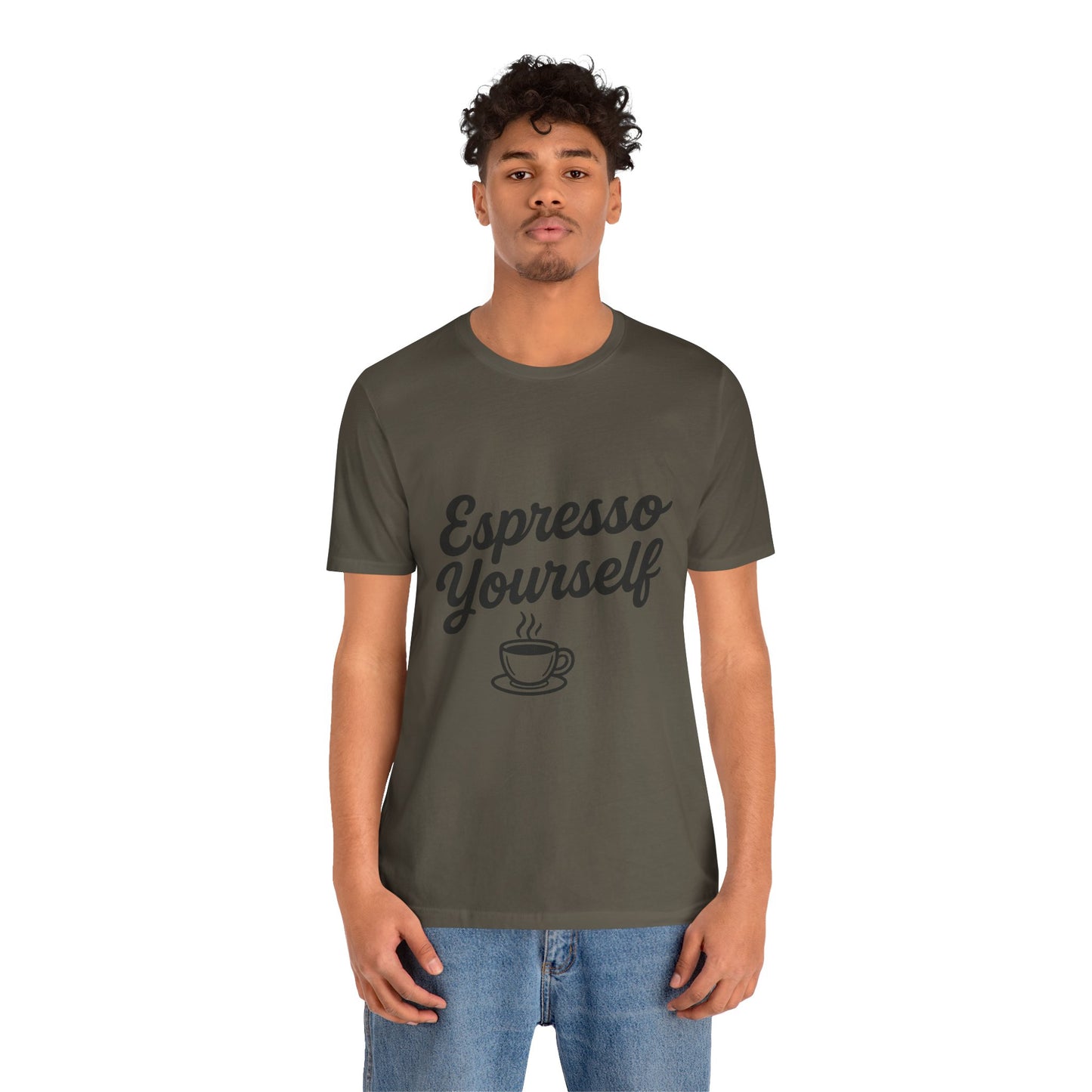 Espresso Yourself Coffee Cup Illustrated Unisex Jersey Short Sleeve Tee T-shirt
