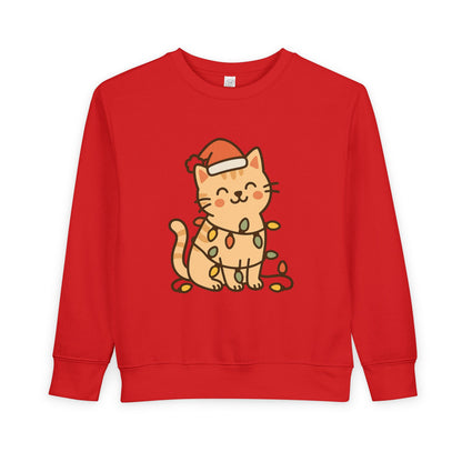 Christmas Decorated CatToddler Sweatshirt
