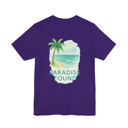 Logo Paradise Found Back Side Design Unisex Jersey Short Sleeve Tee T-shirt
