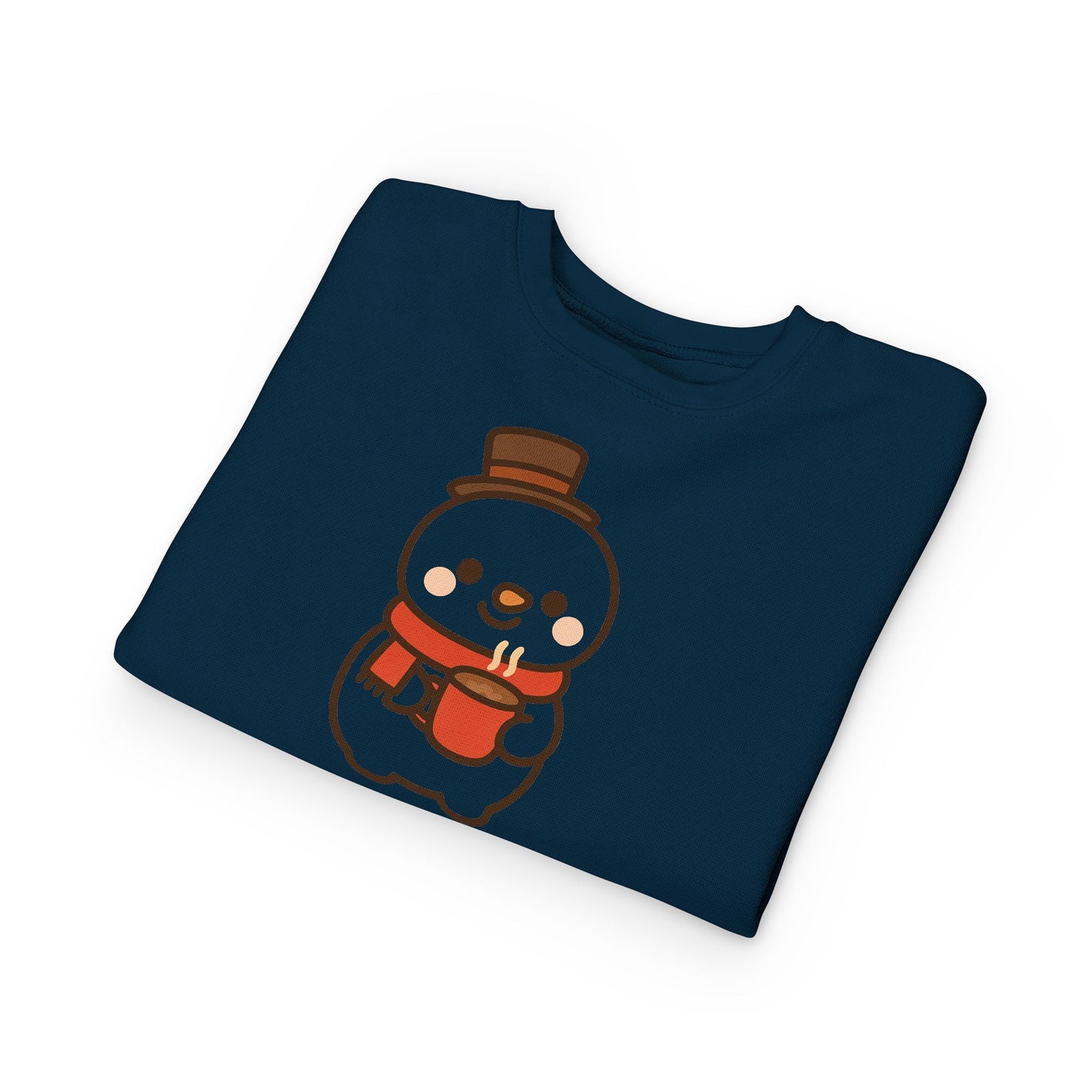 Snowman Drinking Hot Choco Toddler Sweatshirt