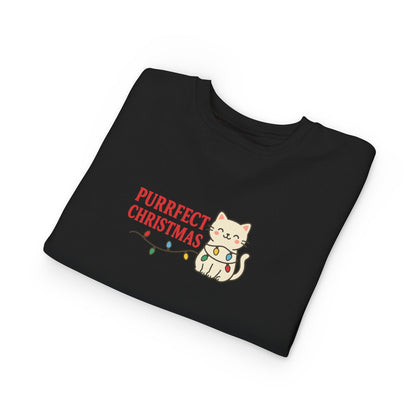 Puurfect Christmas Kitty Cat With Lights Toddler Sweatshirt