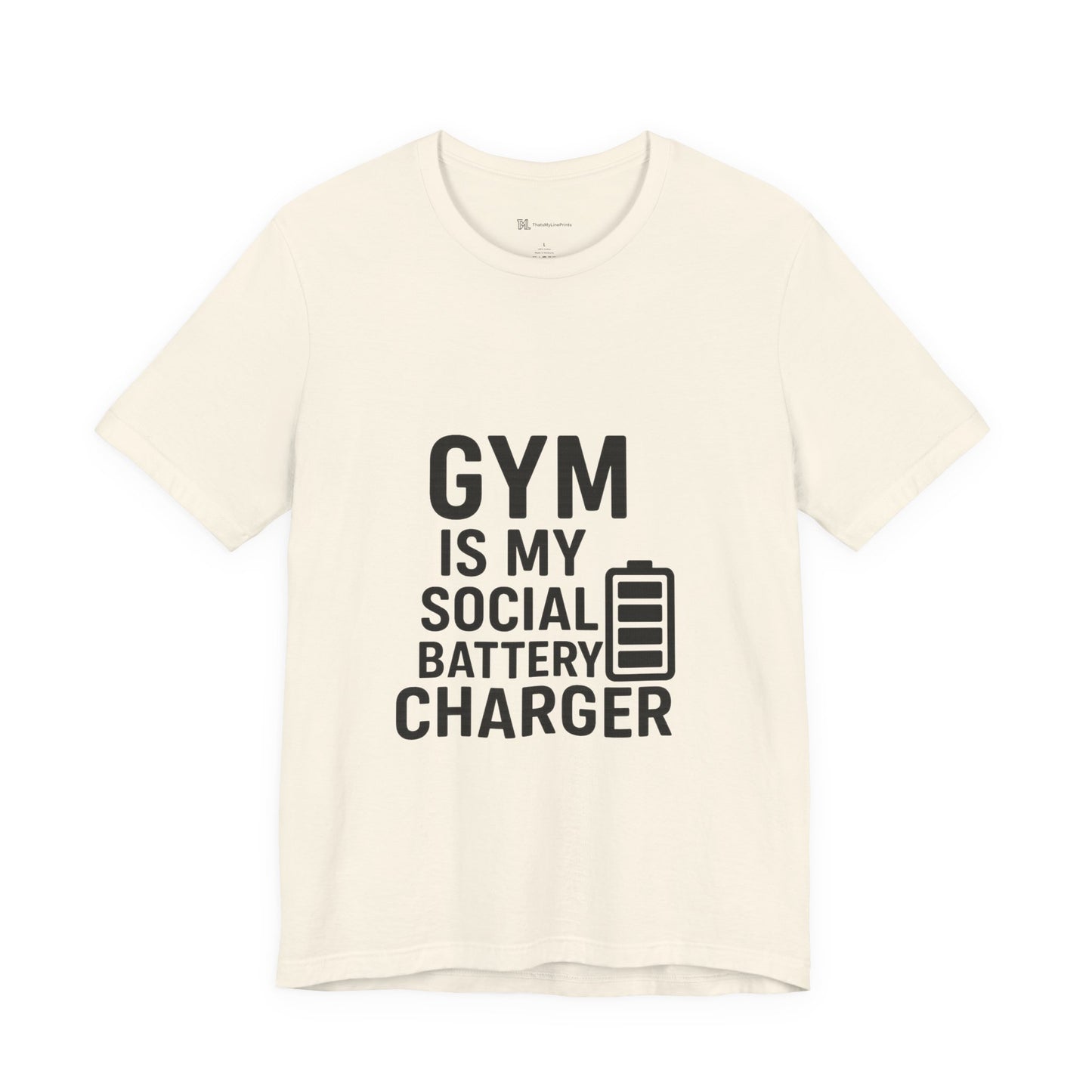 Gym Is My Social Battery Bar Unisex Jersey Short Sleeve Tee T-shirt