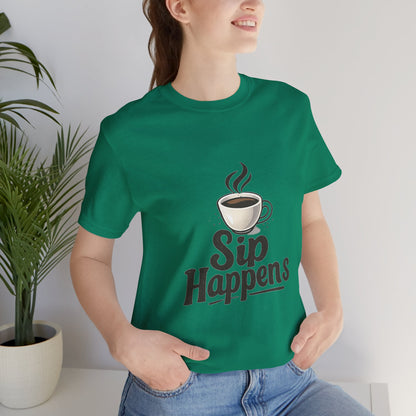 Sip Happens Coffee Cup Unisex Jersey Short Sleeve Tee T-shirt
