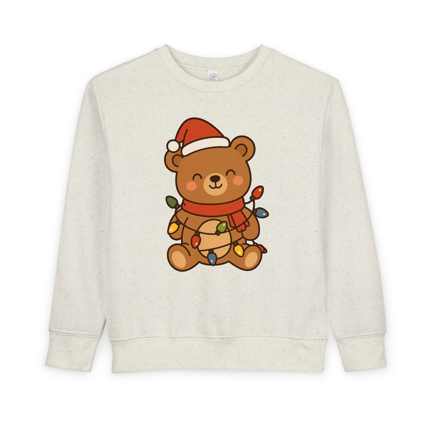 Teddy Bear With Christmas Lights And Hat Toddler Sweatshirt