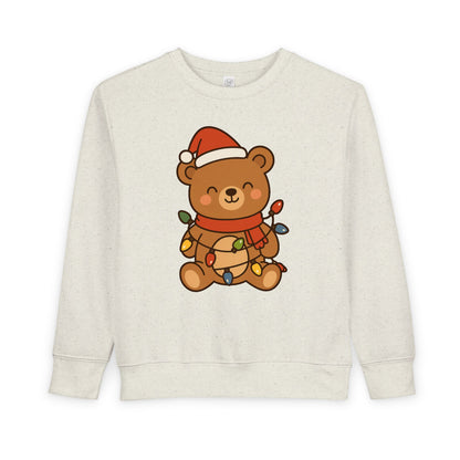 Teddy Bear With Christmas Lights And Hat Toddler Sweatshirt