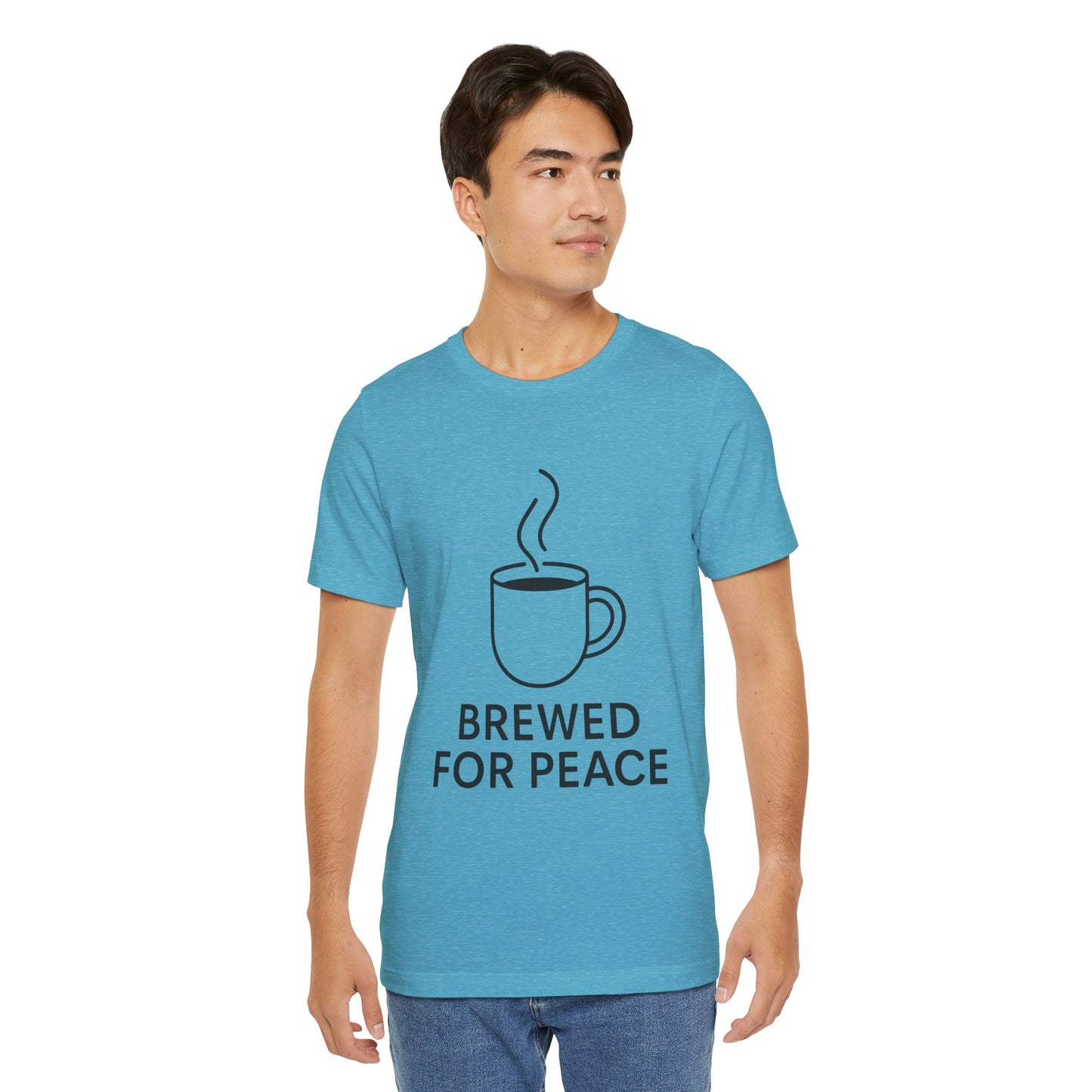Brewed For Peace Coffee Humor Unisex Jersey Short Sleeve Tee T-shirt