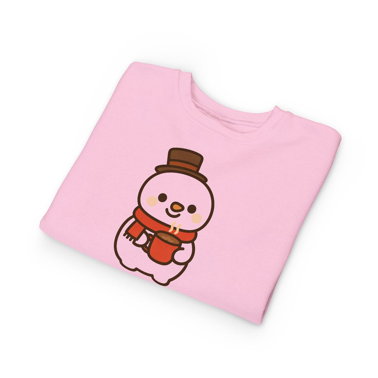 Snowman Drinking Hot Choco Toddler Sweatshirt