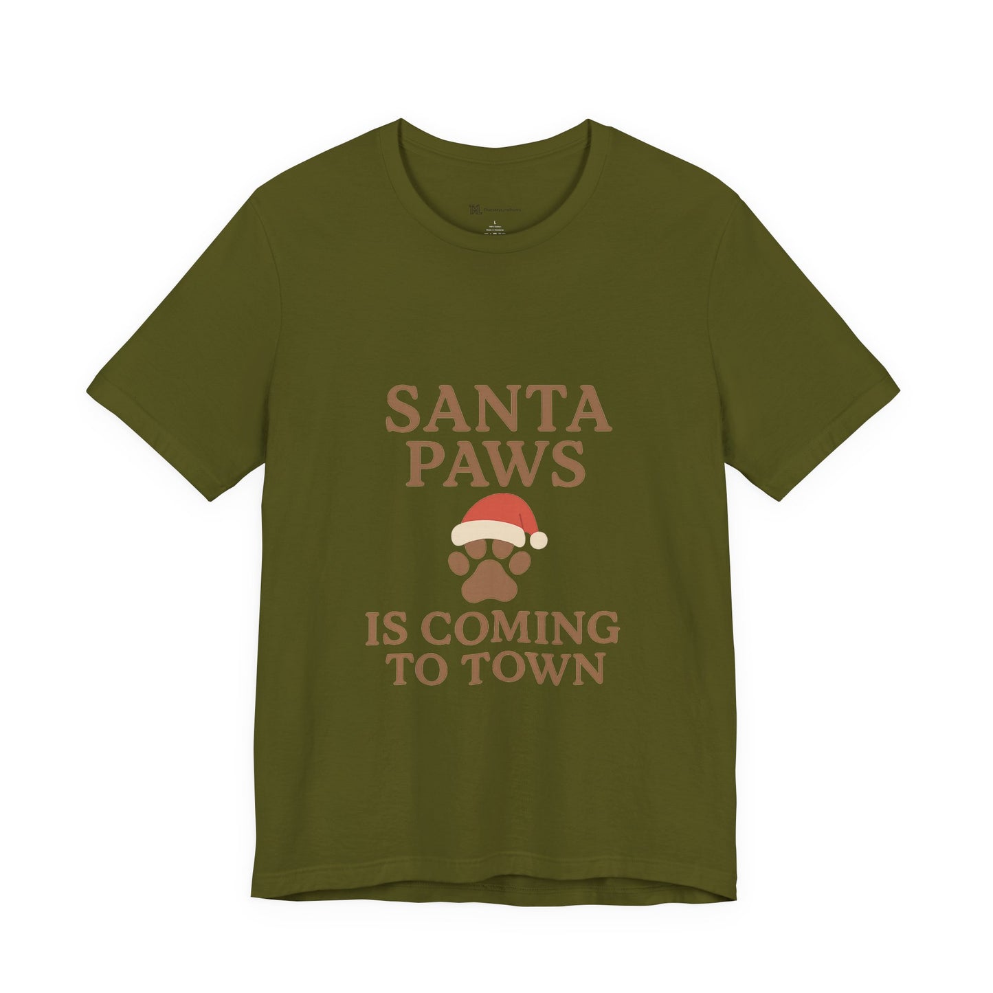 Santa Paws Is Coming To Town Christmas Unisex Jersey Short Sleeve Tee T-shirt
