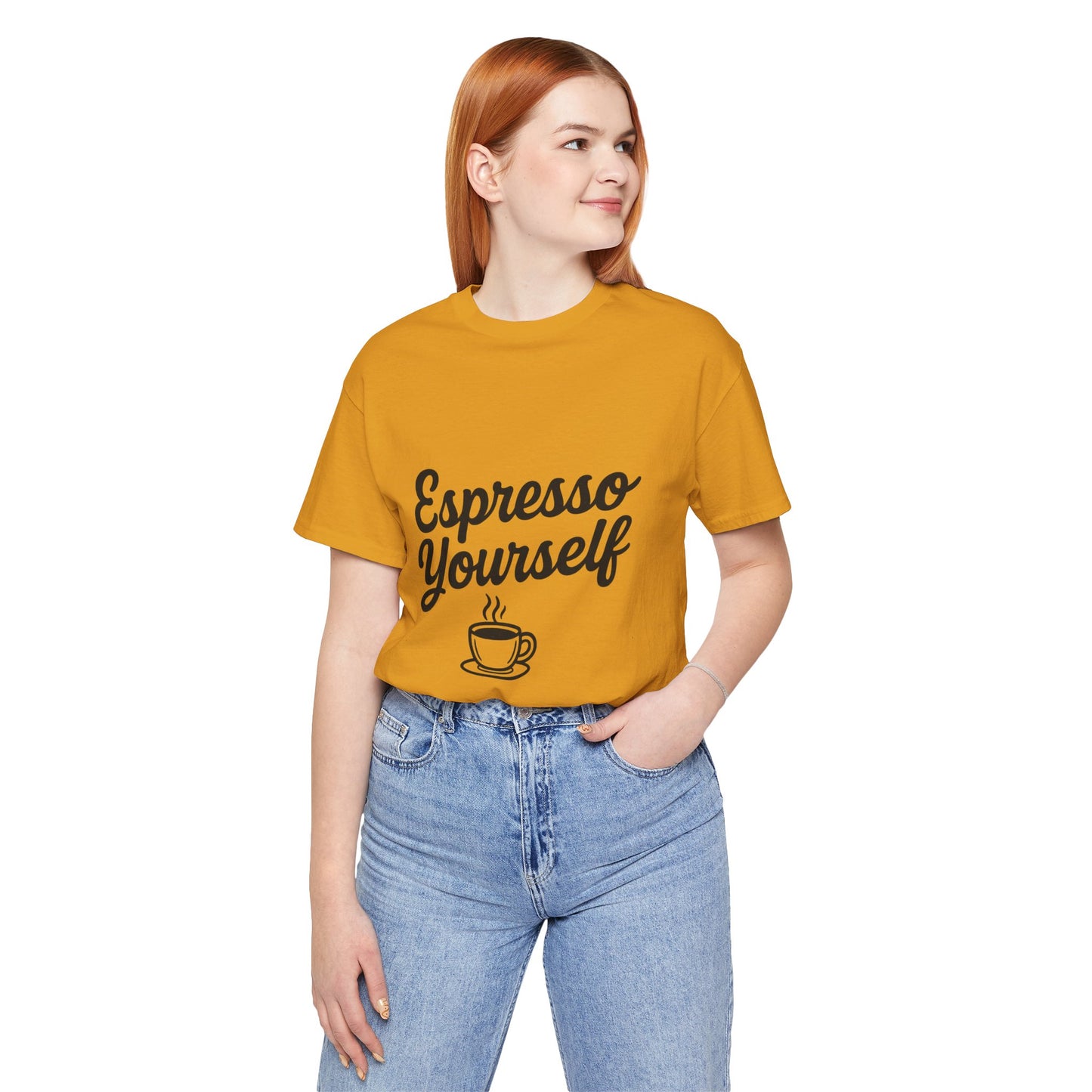 Espresso Yourself Coffee Cup Illustrated Unisex Jersey Short Sleeve Tee T-shirt