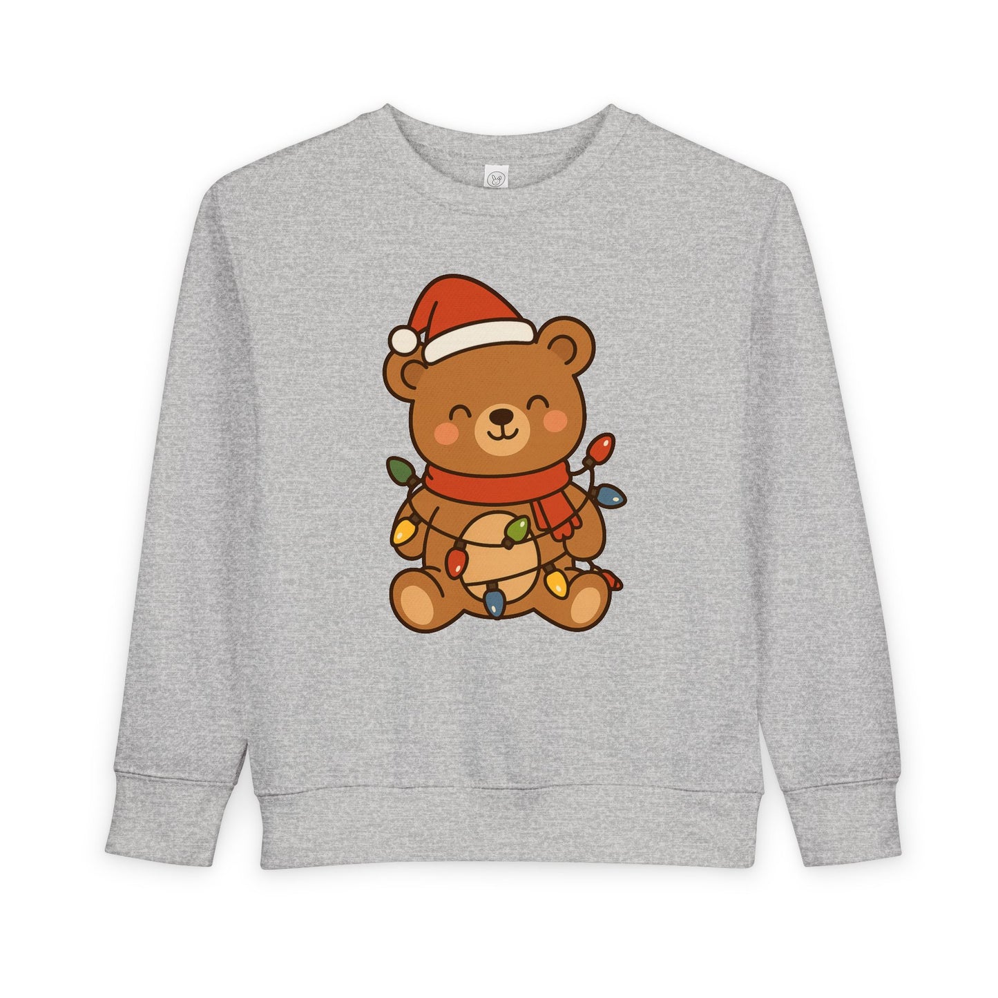 Teddy Bear With Christmas Lights And Hat Toddler Sweatshirt