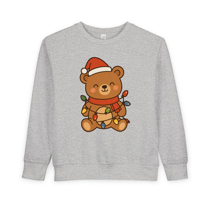 Teddy Bear With Christmas Lights And Hat Toddler Sweatshirt