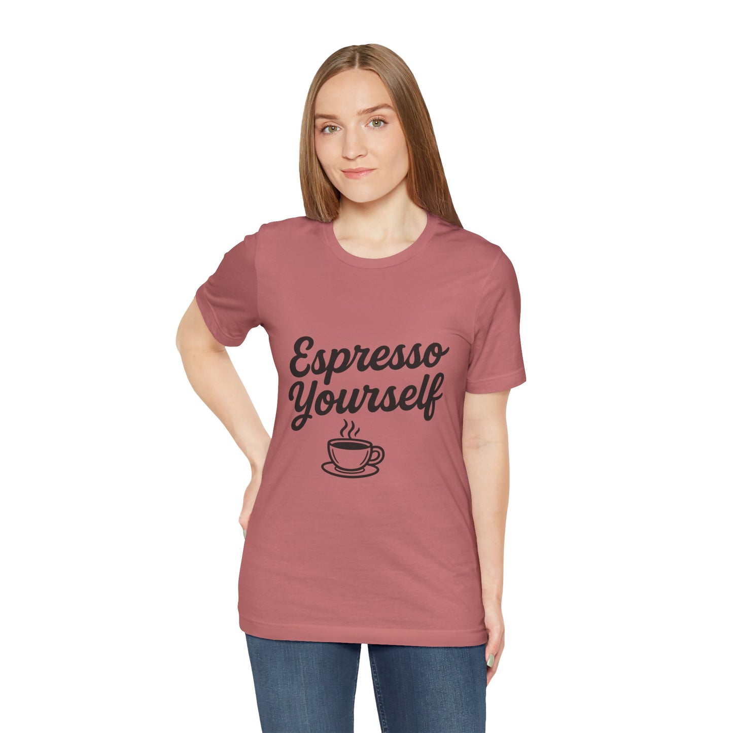 Espresso Yourself Coffee Cup Illustrated Unisex Jersey Short Sleeve Tee T-shirt