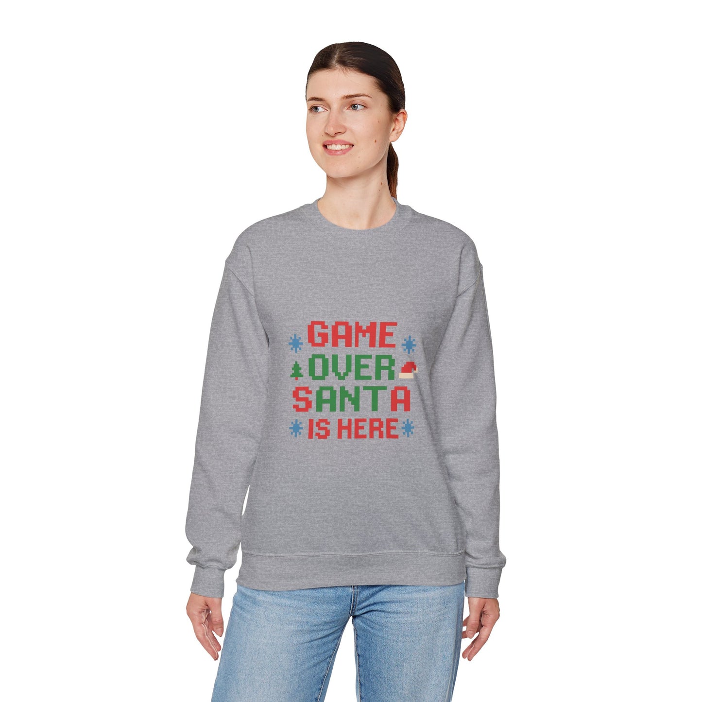 Game Over Santa Is Here Christmas Unisex Heavy Blend™ Crewneck Sweatshirt