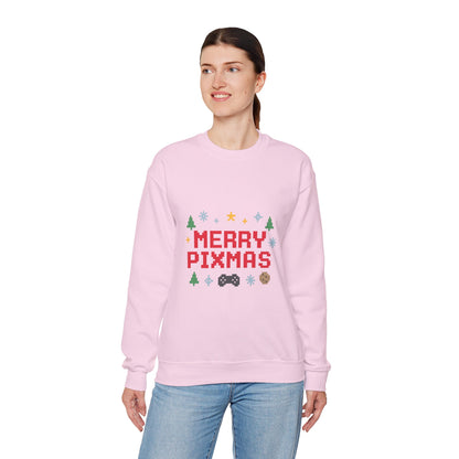 Merry Pixmas Christmas Unisex Heavy Blend™ Crewneck Sweatshirt