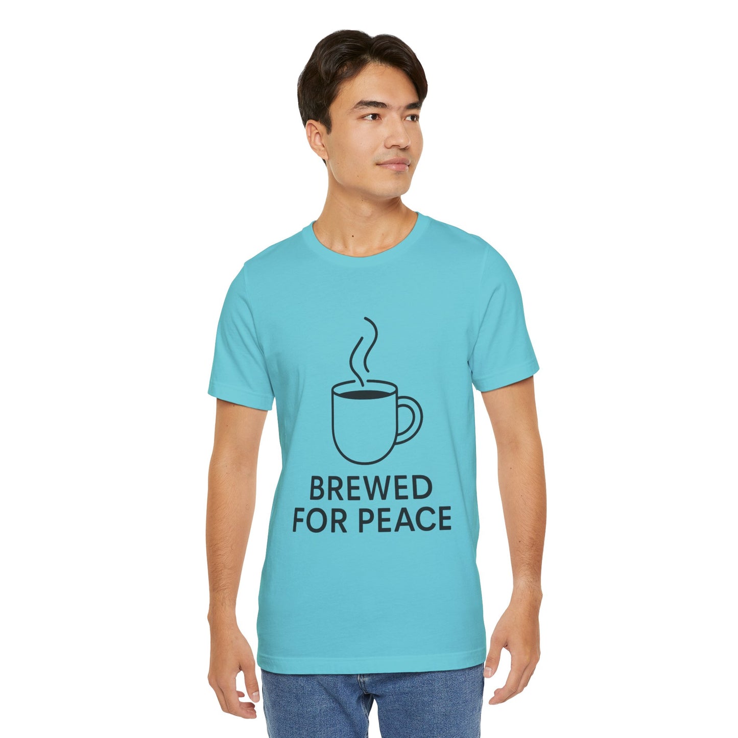 Brewed For Peace Coffee Humor Unisex Jersey Short Sleeve Tee T-shirt