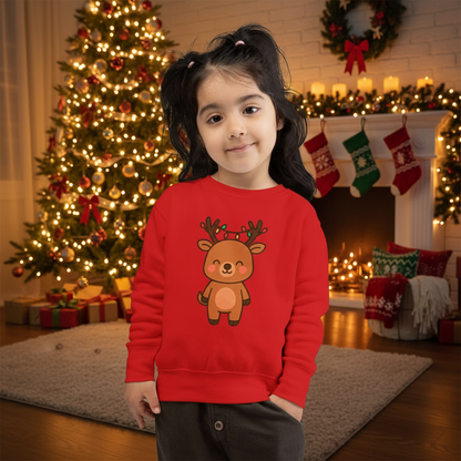 Reindeer Decorated With Lights Christmas Toddler Sweatshirt