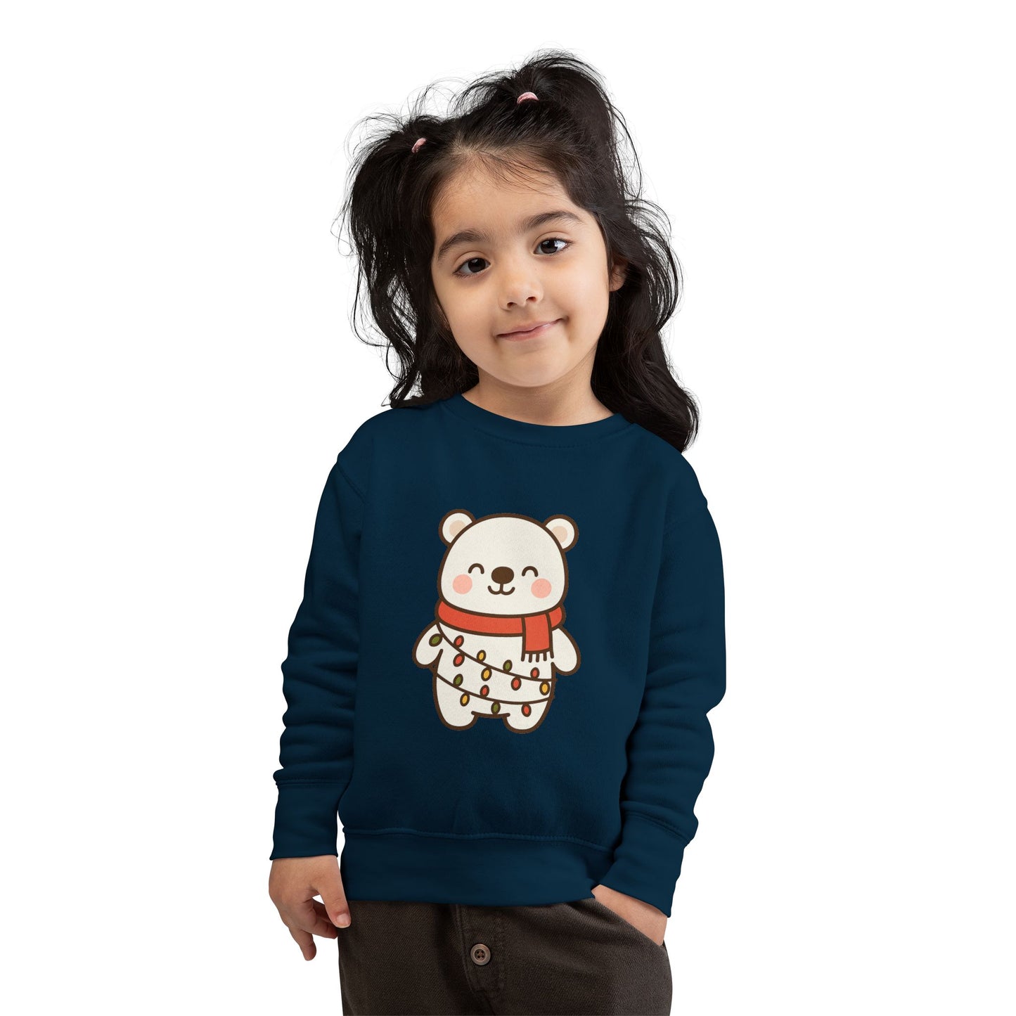 Polar Bear With Lights ChristmasToddler Sweatshirt