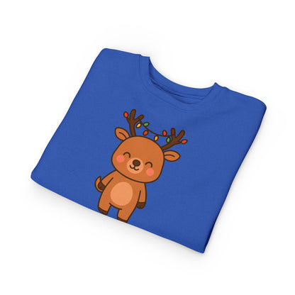Reindeer Decorated With Lights Christmas Toddler Sweatshirt
