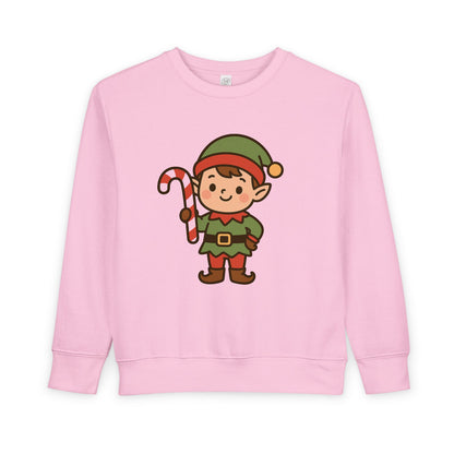 Candy Cane Christmas Elf Toddler Sweatshirt