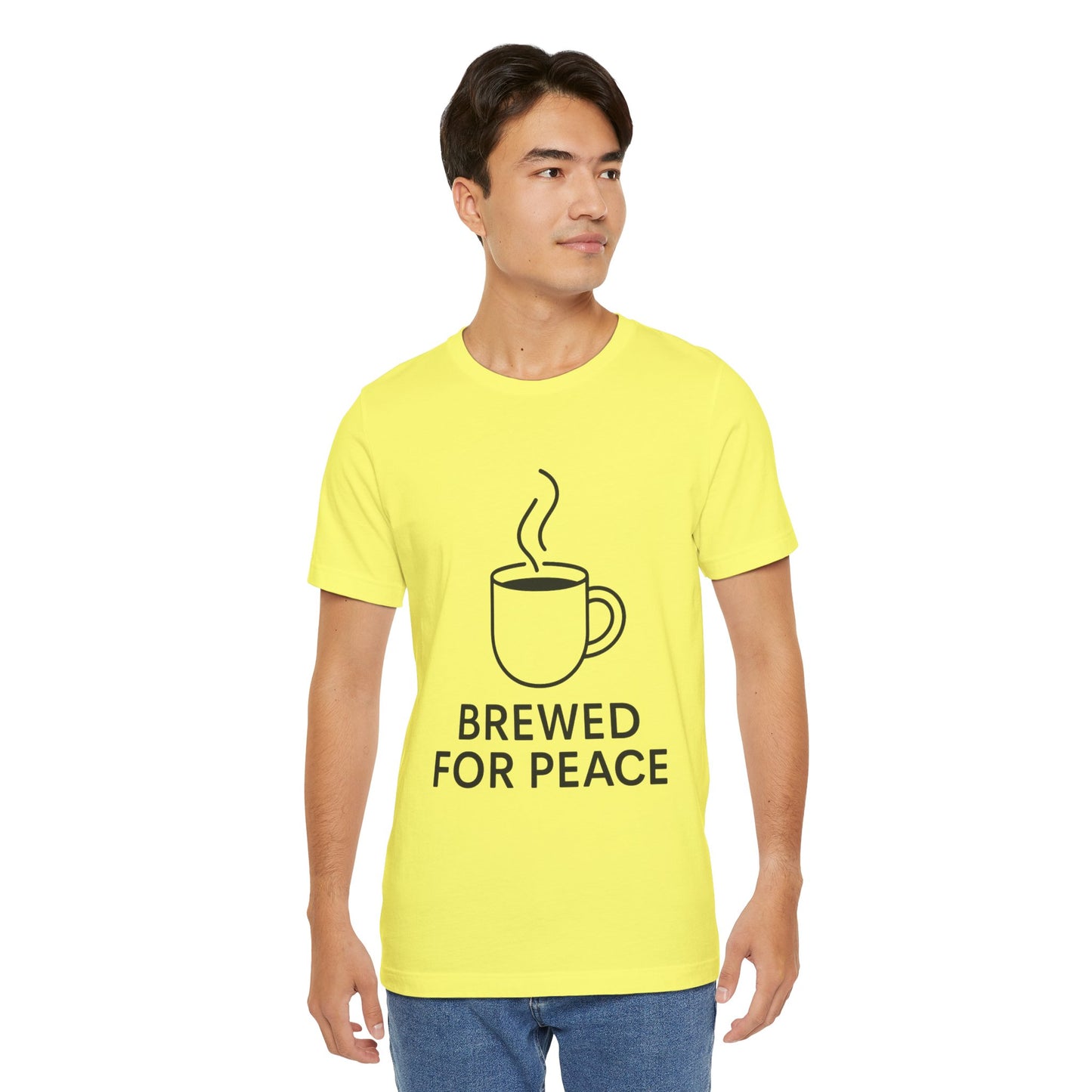 Brewed For Peace Coffee Humor Unisex Jersey Short Sleeve Tee T-shirt