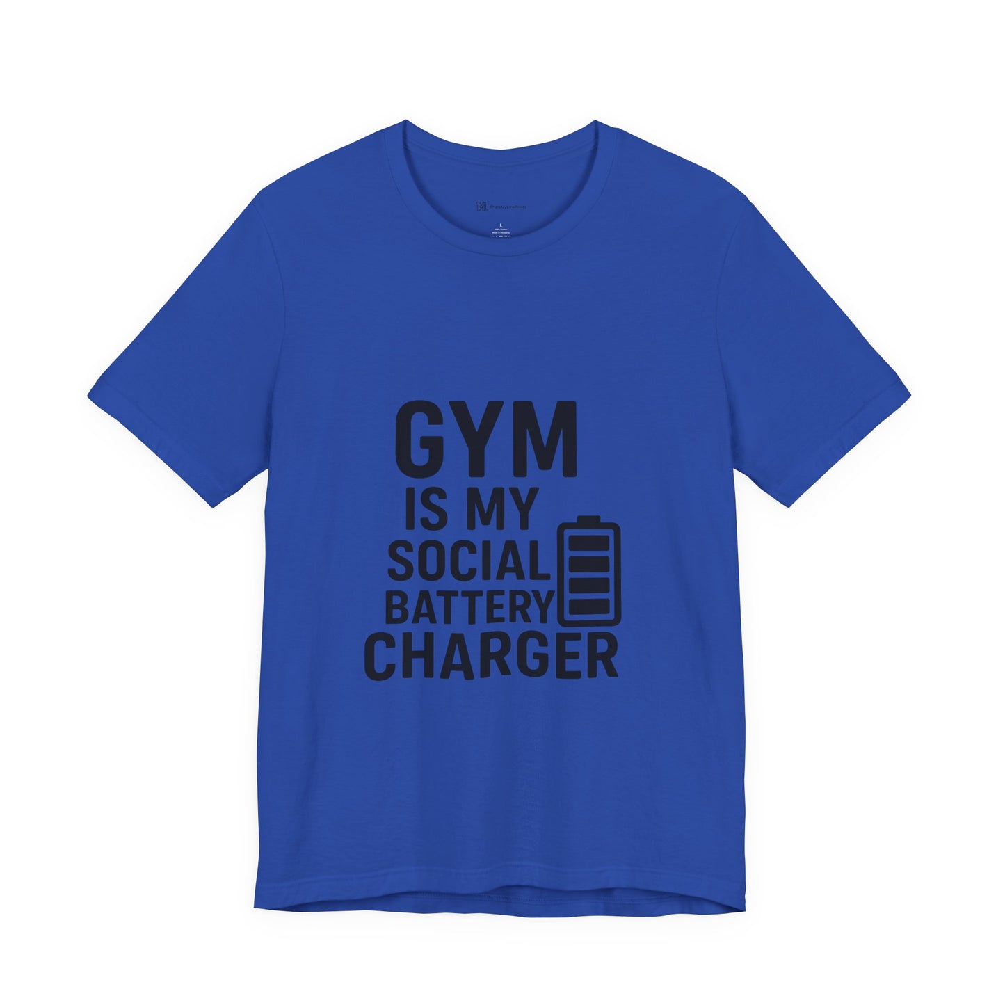 Gym Is My Social Battery Bar Unisex Jersey Short Sleeve Tee T-shirt
