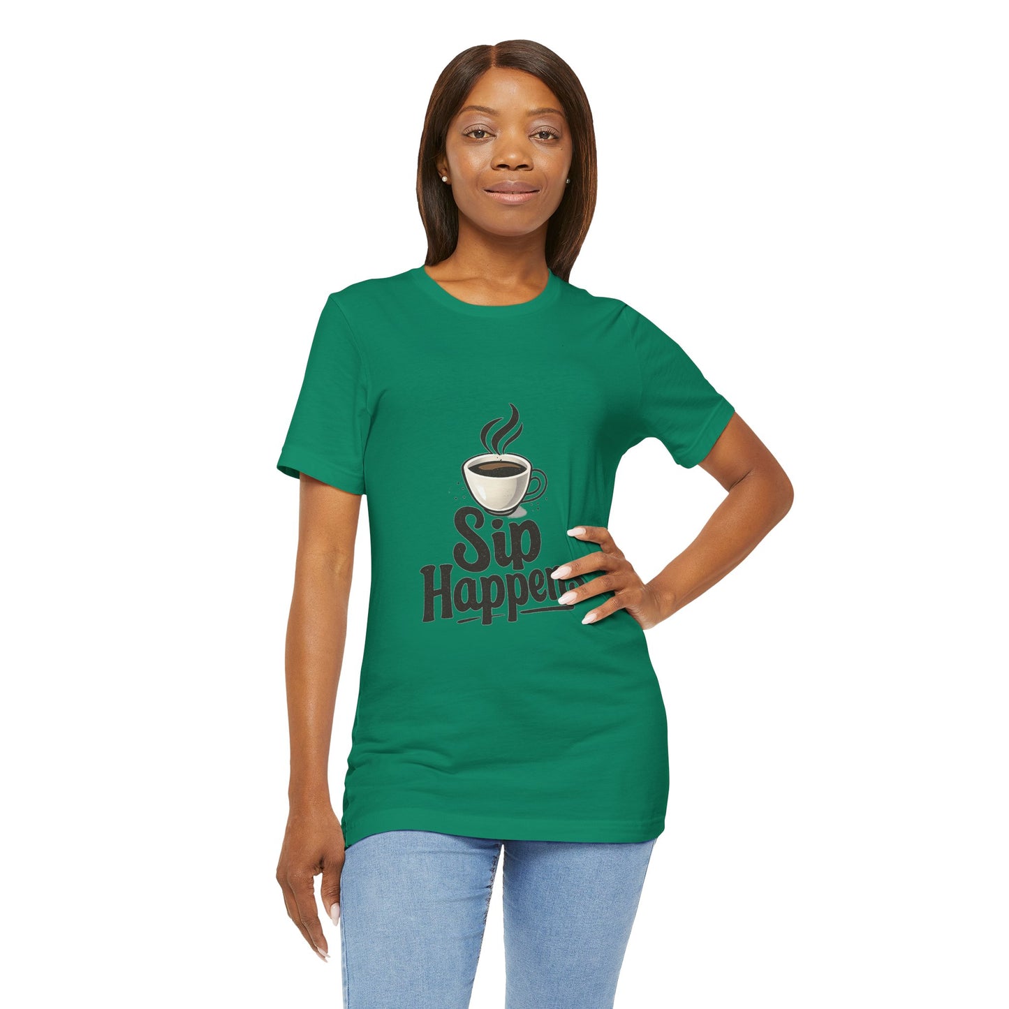 Sip Happens Coffee Cup Unisex Jersey Short Sleeve Tee T-shirt
