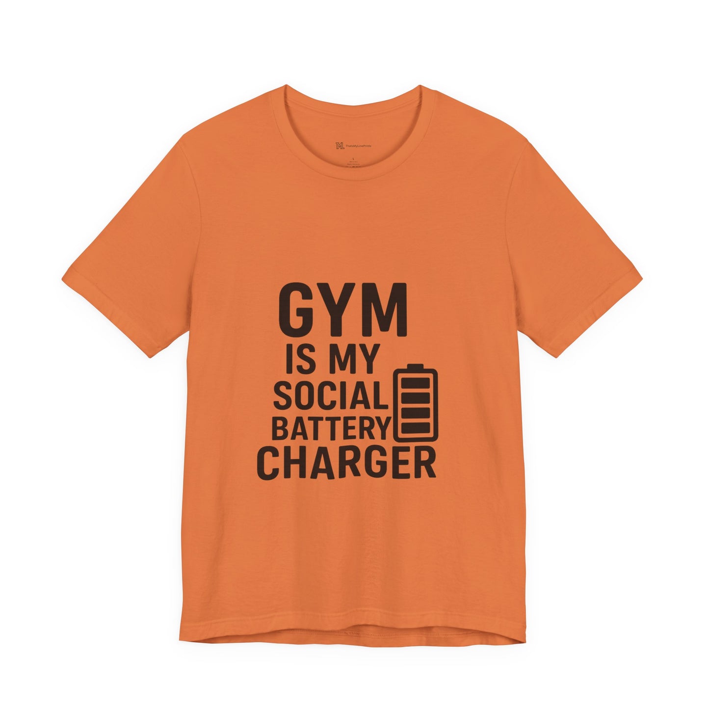 Gym Is My Social Battery Bar Unisex Jersey Short Sleeve Tee T-shirt