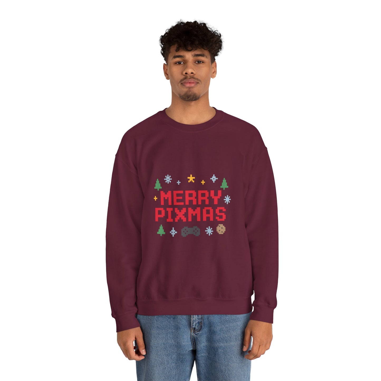 Merry Pixmas Christmas Unisex Heavy Blend™ Crewneck Sweatshirt