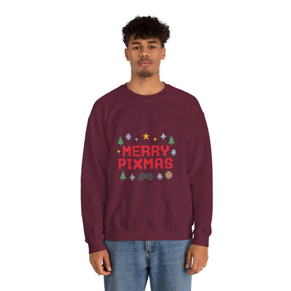 Merry Pixmas Christmas Unisex Heavy Blend™ Crewneck Sweatshirt