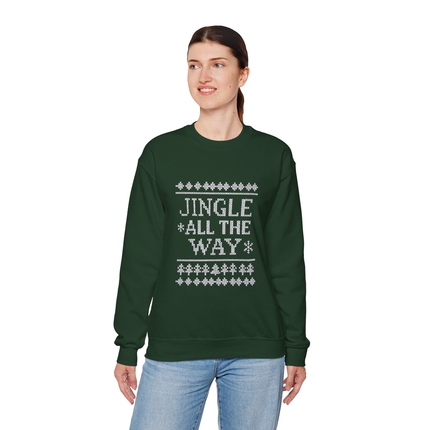 Merry Christmas Ugly Knitted Sweater Style Unisex Heavy Blend™ Crewneck Sweatshirt