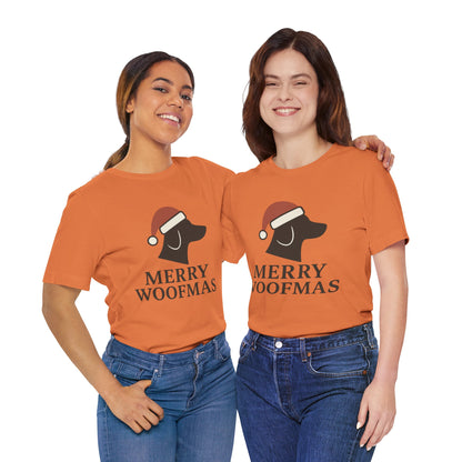 Merry Woofmas Christmas Unisex Jersey Short Sleeve Tee T-shirt