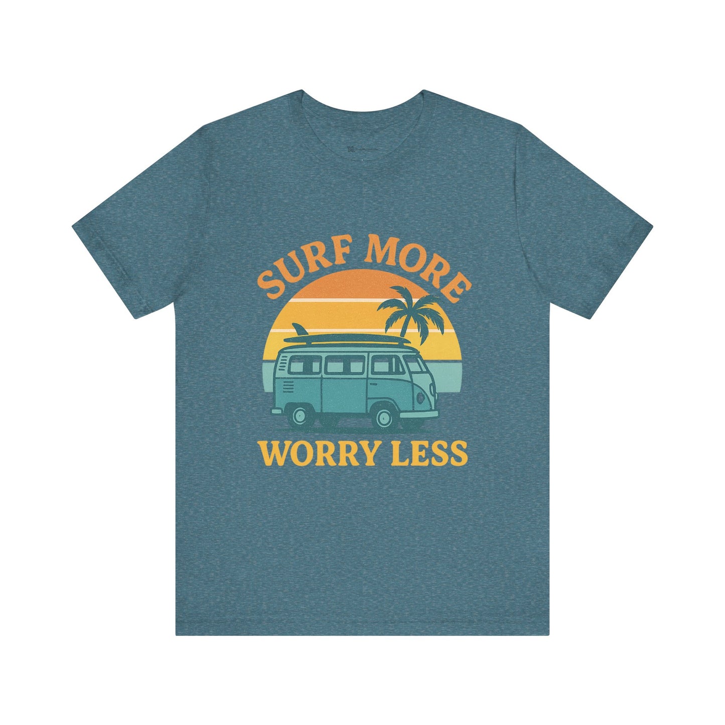 Surf More Worry Less Summer Unisex Jersey Short Sleeve Tee T-shirt
