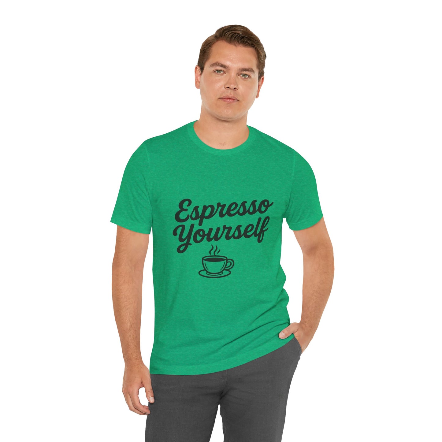 Espresso Yourself Coffee Cup Illustrated Unisex Jersey Short Sleeve Tee T-shirt