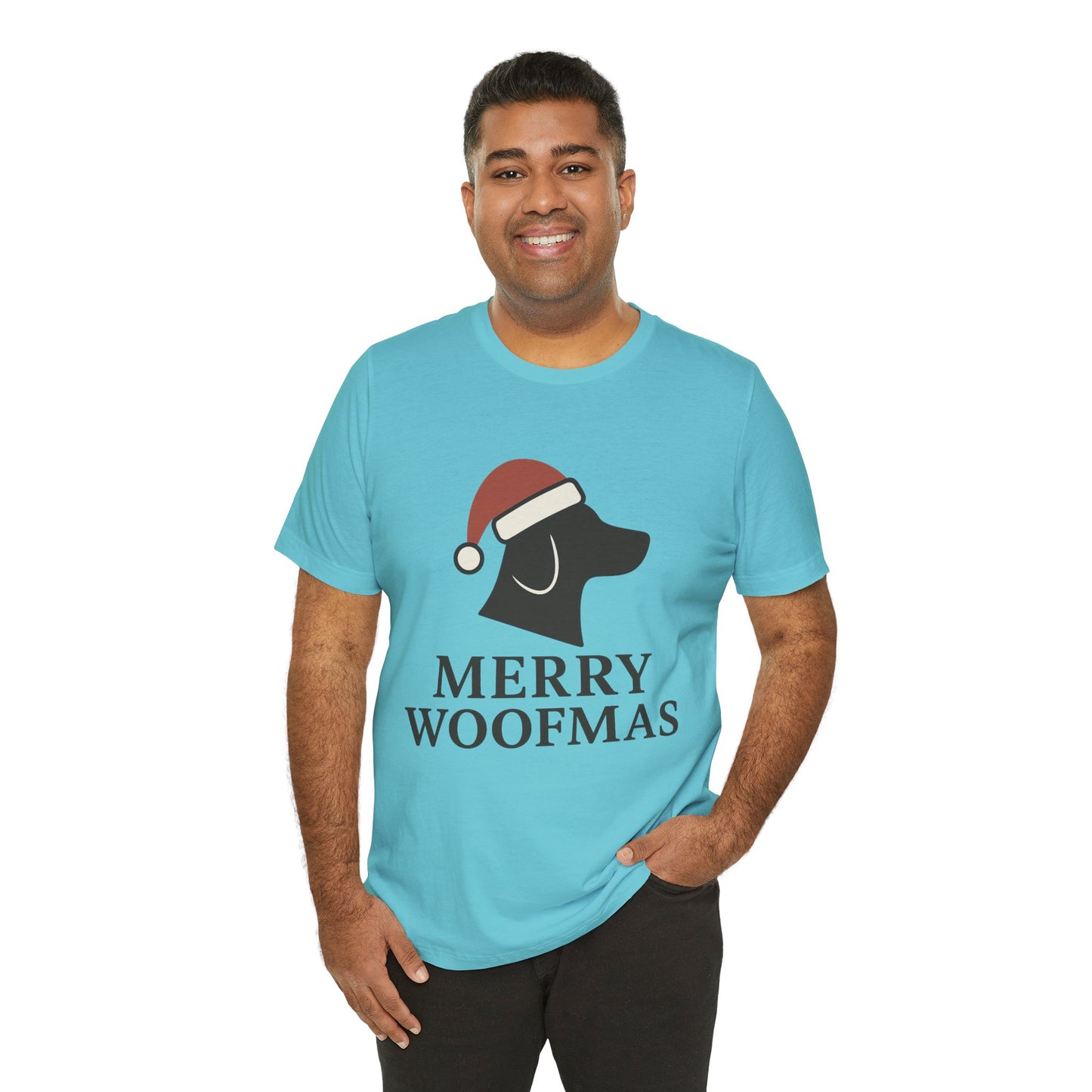 Merry Woofmas Christmas Unisex Jersey Short Sleeve Tee T-shirt