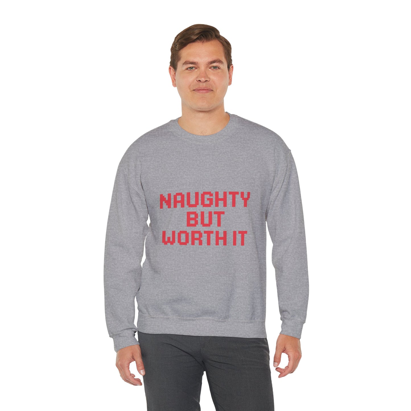 Naughty But Worth It Christmas Unisex Heavy Blend™ Crewneck Sweatshirt