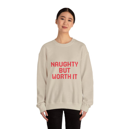 Naughty But Worth It Christmas Unisex Heavy Blend™ Crewneck Sweatshirt