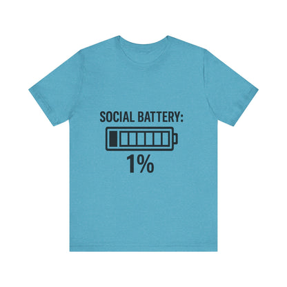 Social Battery Bar Unisex Jersey Short Sleeve Tee T-shirt