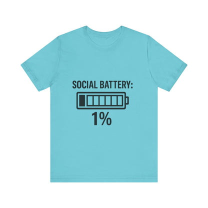 Social Battery Bar Unisex Jersey Short Sleeve Tee T-shirt