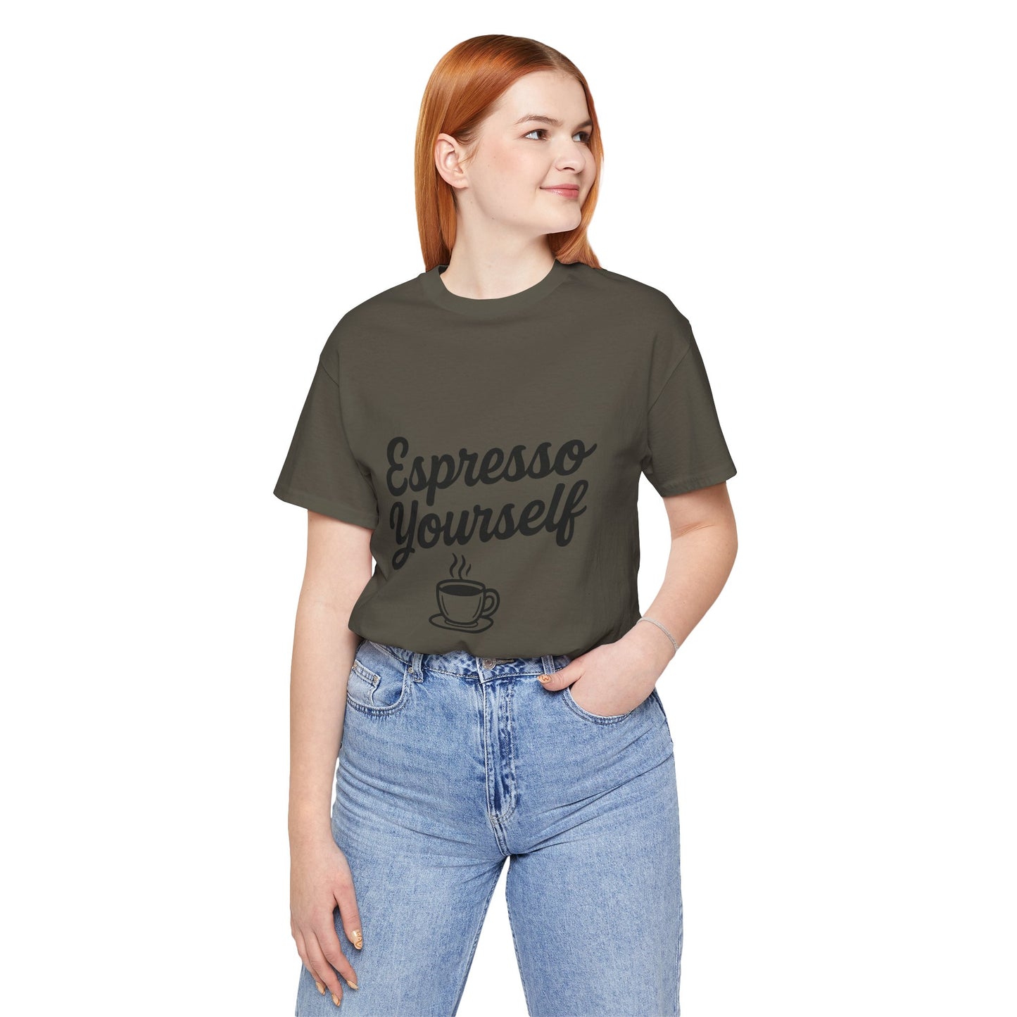 Espresso Yourself Coffee Cup Illustrated Unisex Jersey Short Sleeve Tee T-shirt