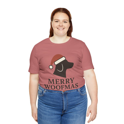 Merry Woofmas Christmas Unisex Jersey Short Sleeve Tee T-shirt