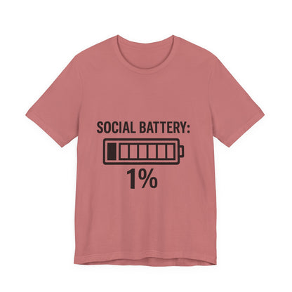 Social Battery Bar Unisex Jersey Short Sleeve Tee T-shirt