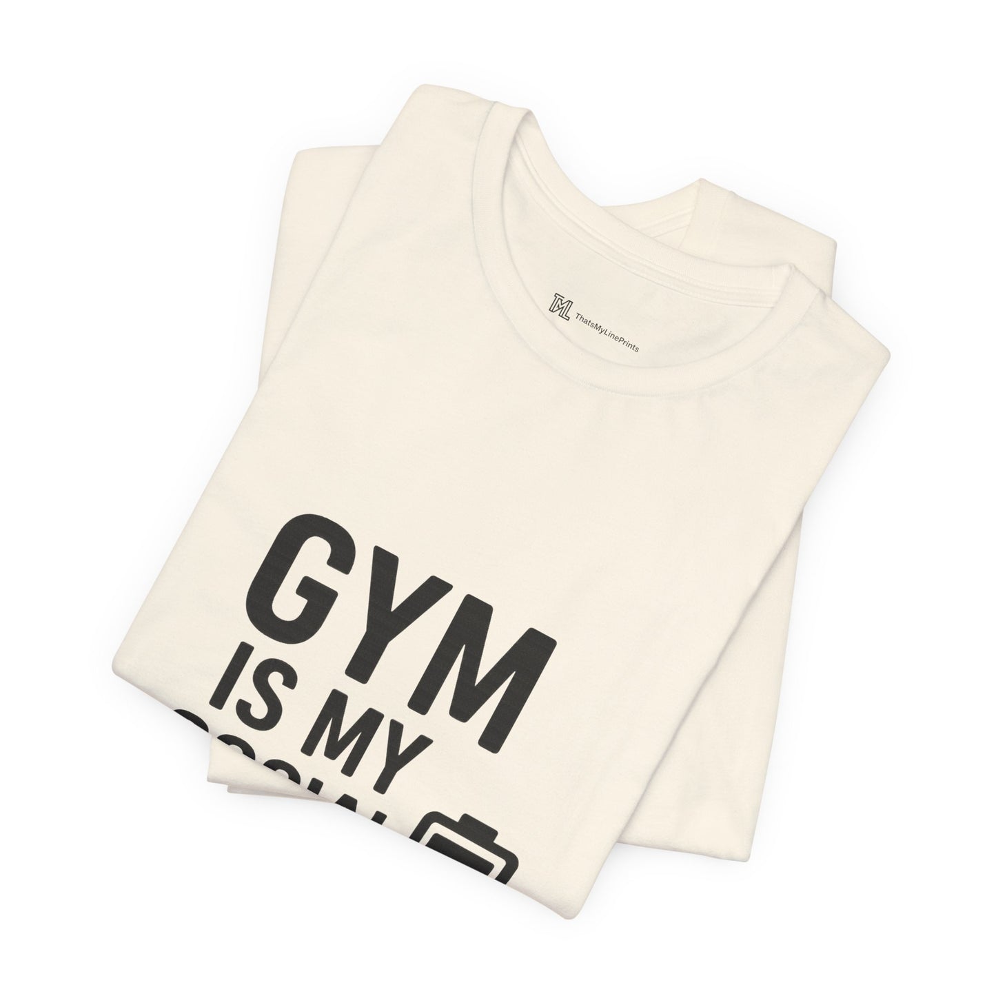 Gym Is My Social Battery Bar Unisex Jersey Short Sleeve Tee T-shirt