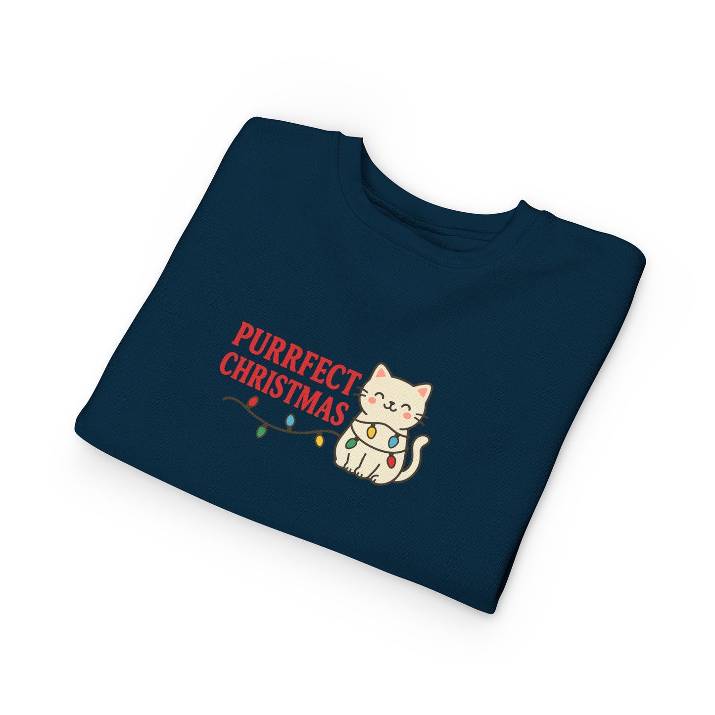 Puurfect Christmas Kitty Cat With Lights Toddler Sweatshirt