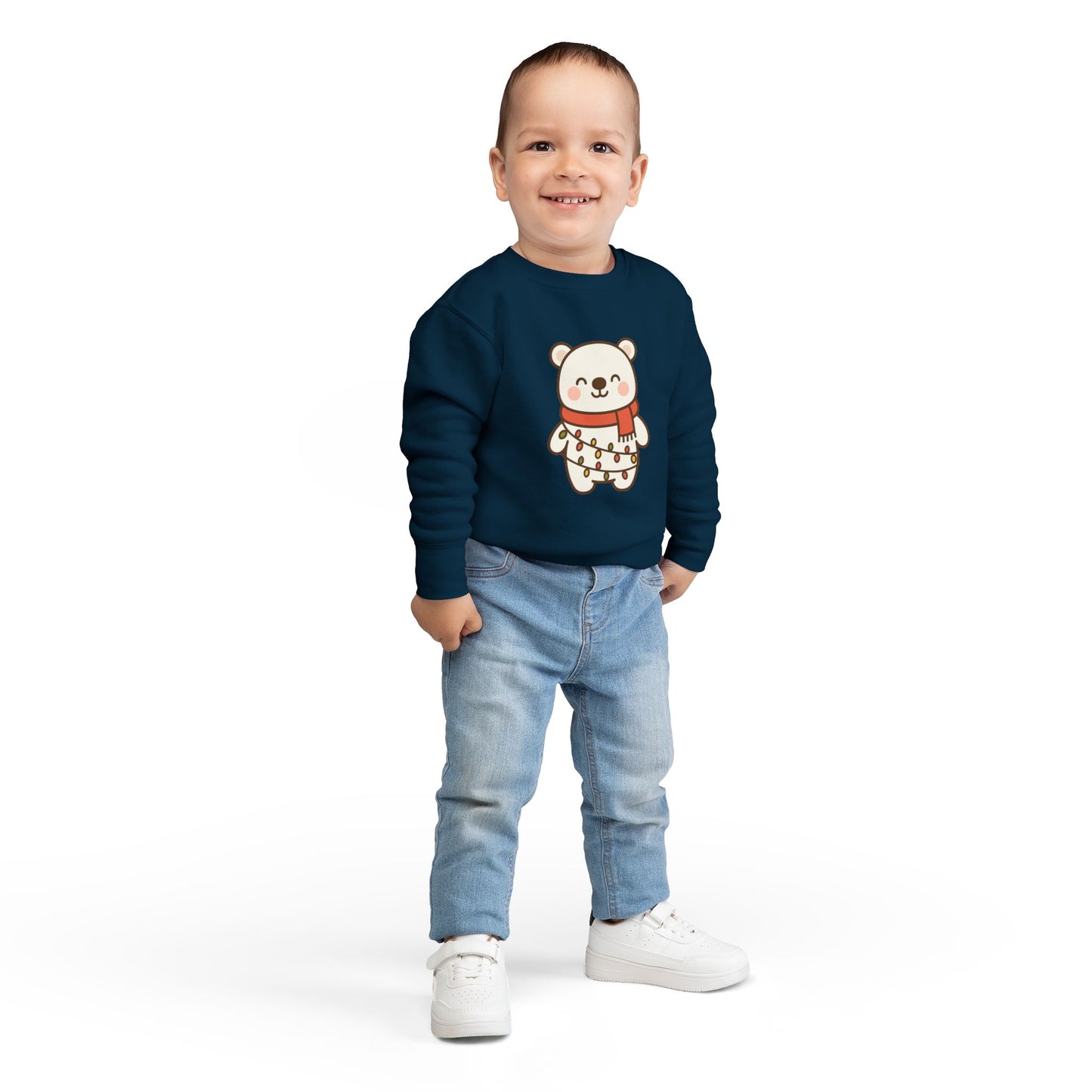 Polar Bear With Lights ChristmasToddler Sweatshirt